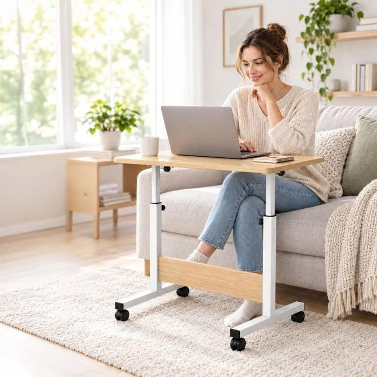 Relaxdays Laptoptisch höhenverstellbar mit Rollen – Bild 2