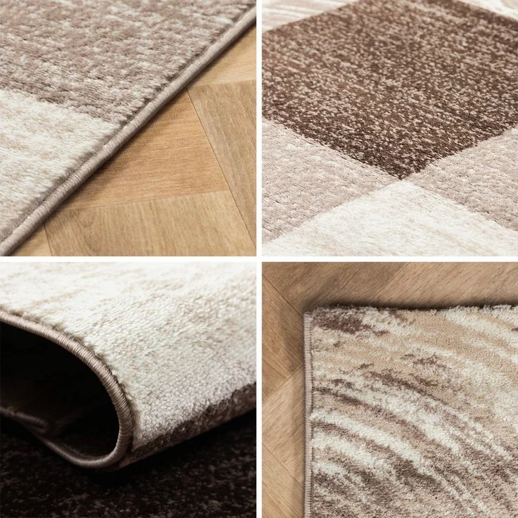 Carpettex Designteppich Abstrakt Kariert Design, Rechteckig, Höhe: 12 mm, Modern Kurzflor Teppich Wohnzimmer Kariert Design verschidene größen – Bild 3