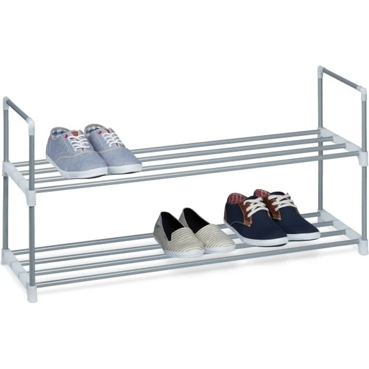 Schuhregal Metall silber – Bild 1