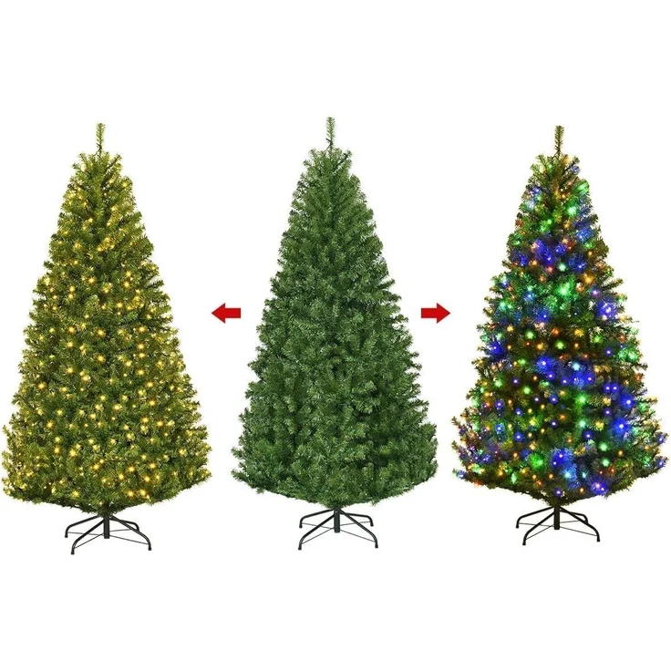 COSTWAY Künstlicher Weihnachtsbaum, 1570 Zweige, 500 LEDs mit 11 Modi – Bild 8