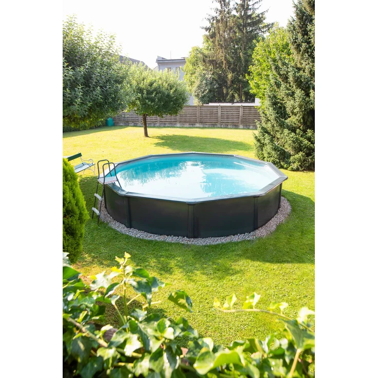 Steinbach Stahlwandpool Set Nuovo de Luxe II Ø 360 x 120 cm - grau – Bild 8