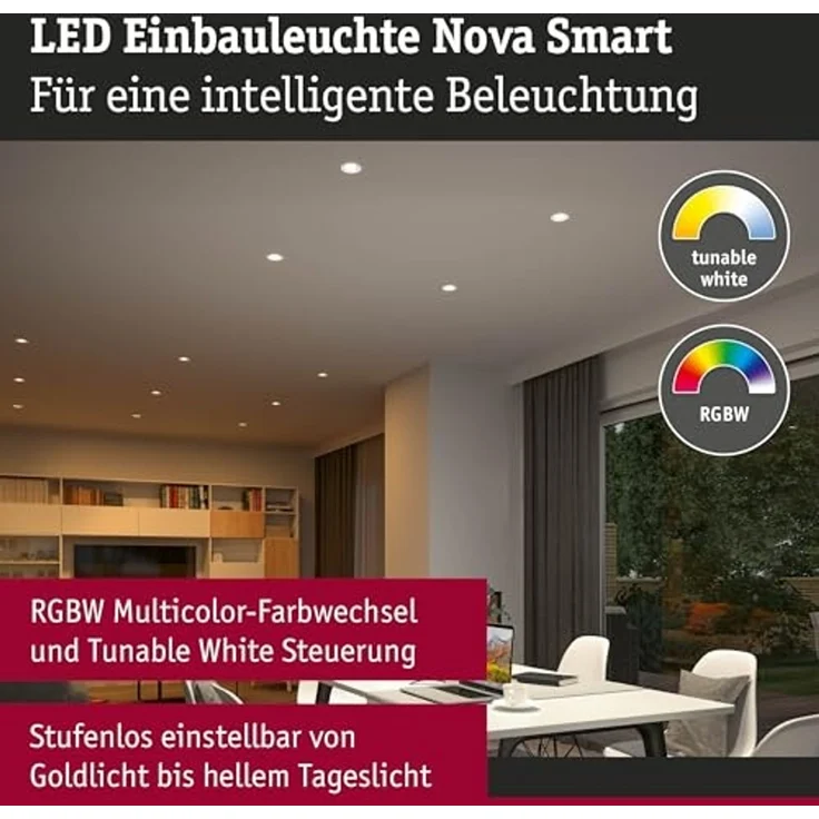 Paulmann 92438 LED Einbauleuchte Nova Coin Zigbee RGBW Weiß matt – Bild 2