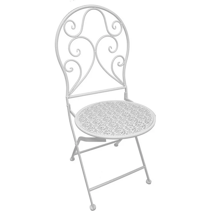 HTI-Living Garten-Essgruppe Bistroset aus Metall 3-teilig Weiß, (Set, 3-tlg, 2 Klappstühle 1 Tisch ohne Dekoration), Sitzgruppe Metall – Bild 2