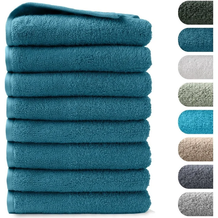 BARBONS Handtücher Set – 8-tlg Handtuch Set 50 x 100 cm für Badezimmer, Gäste & Alltag, (8-St), Walkfrottee, 100% Baumwolle, saugstark, weich – Bild 1