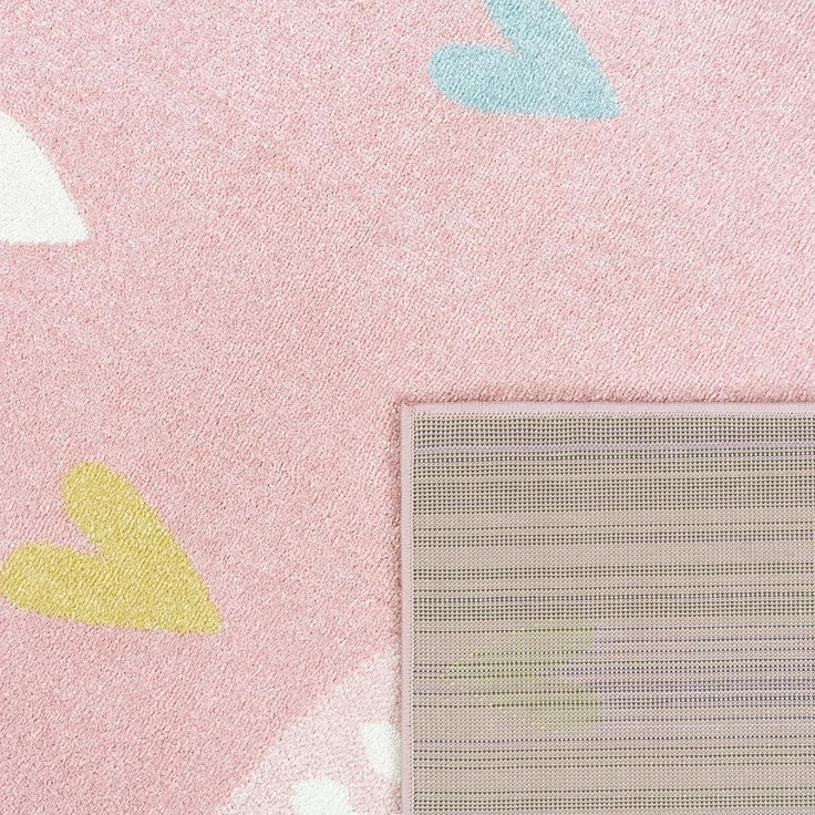 Paco Home Kinderteppich Nino 887, rechteckig, Höhe: 13 mm, Kurzflor, Spielteppich, Motiv Regenbogen & Herzen, Kinderzimmer – Bild 7