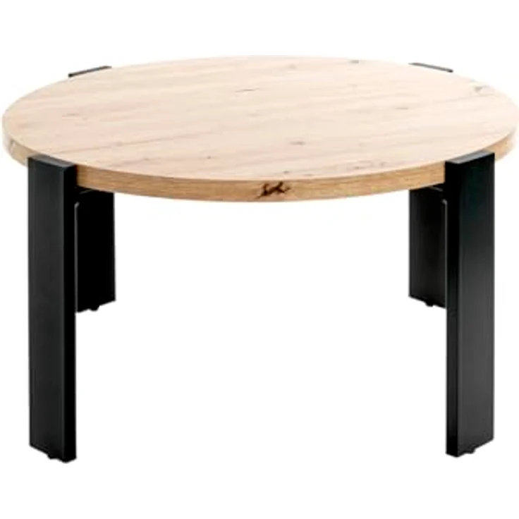 XXXL Couchtisch, rund, Eiche mit Metall- und Holzwerkstoff, 75x42x75 cm, Wohnzimmer – Bild 3