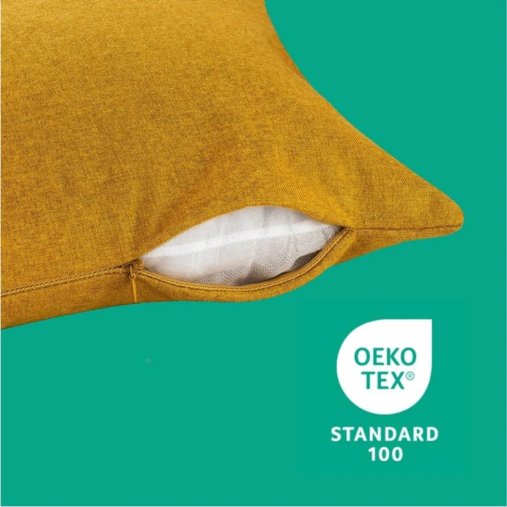MOON Heimtextilien Kissenhülle 2er Pack Kissenbezug versch. Größen Polyester Reißverschluss Moon, Leinen-Optik – Bild 2