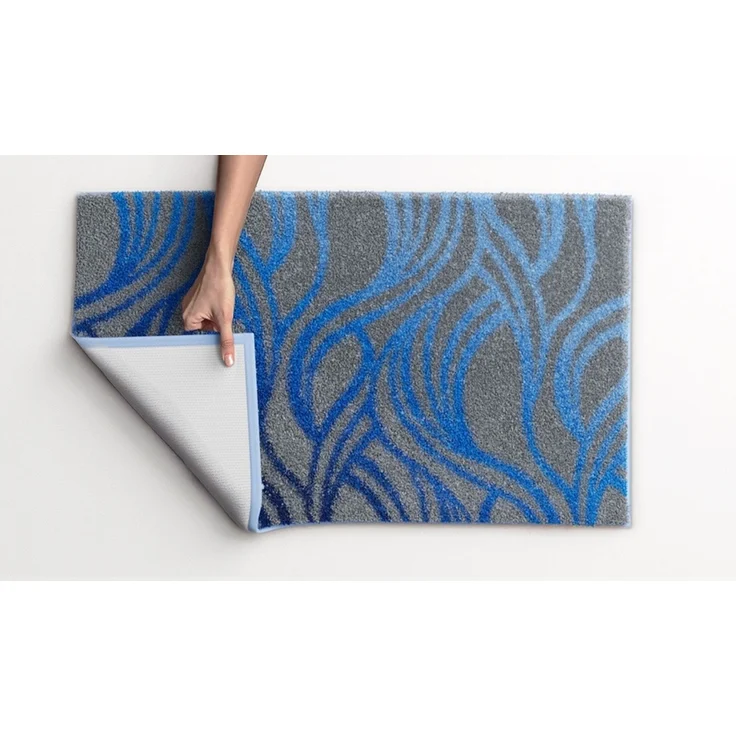 Badematte >MAYRA< in blue, 100% Polyacryl SUPERSOFT - 120x70x1,8cm (LxBxH) – Bild 7