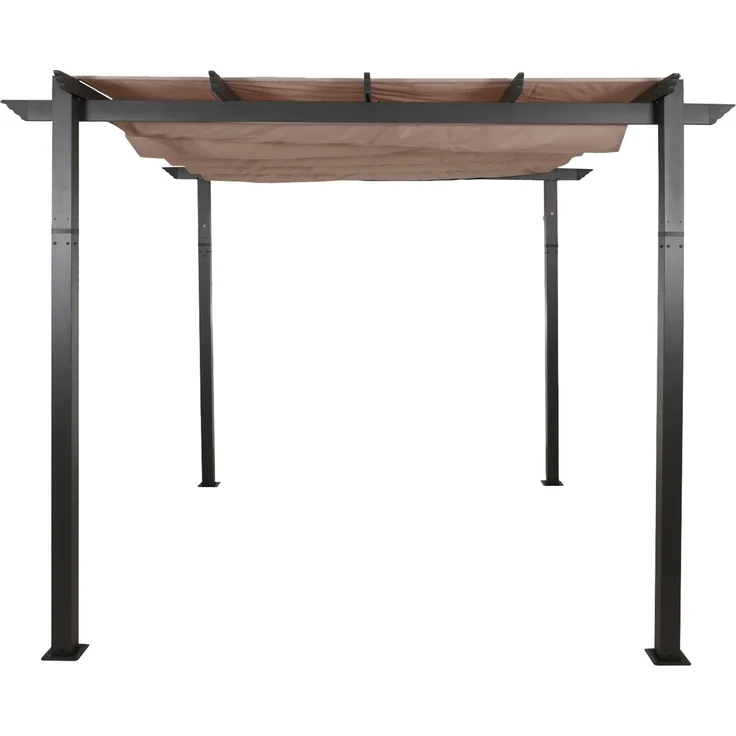 Mendler 'HWC-N93' Pergola, stabiles 8cm-Gestell mit Schiebedach UV50+ 3x3 m, Aluminium, Taupe – Bild 7