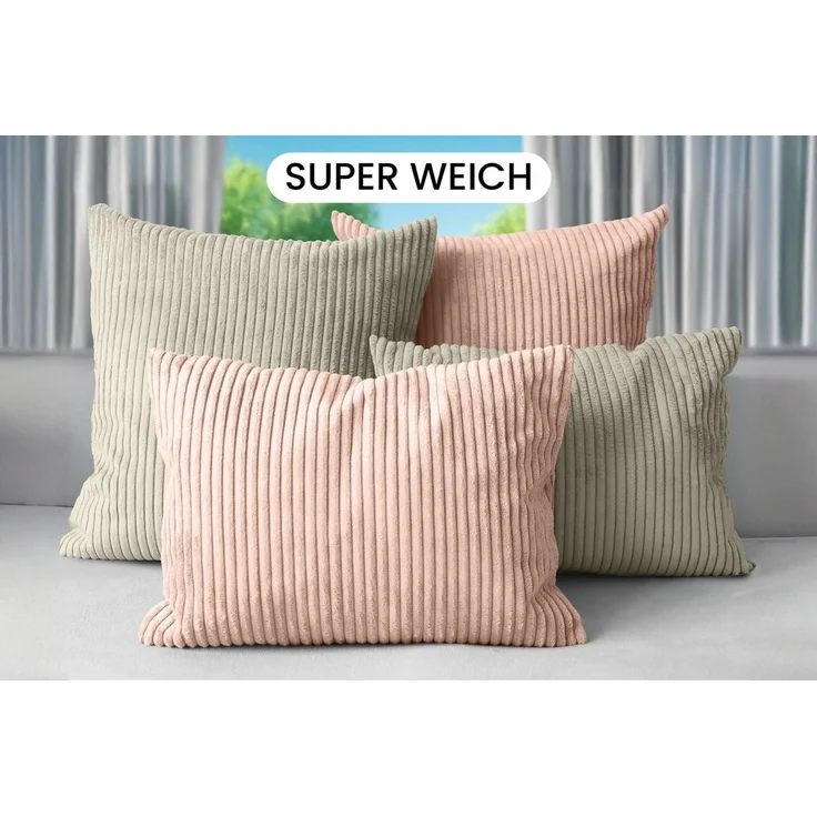 Amilian Dekokissen 4er Set mit Füllung - weiche Sofakissen - 2x 40x40 cm + 2x 35x45 cm, (4 Stück) Kuschelkissen - Couchkissen mit Kissenfüllung - Zierkissen – Bild 1