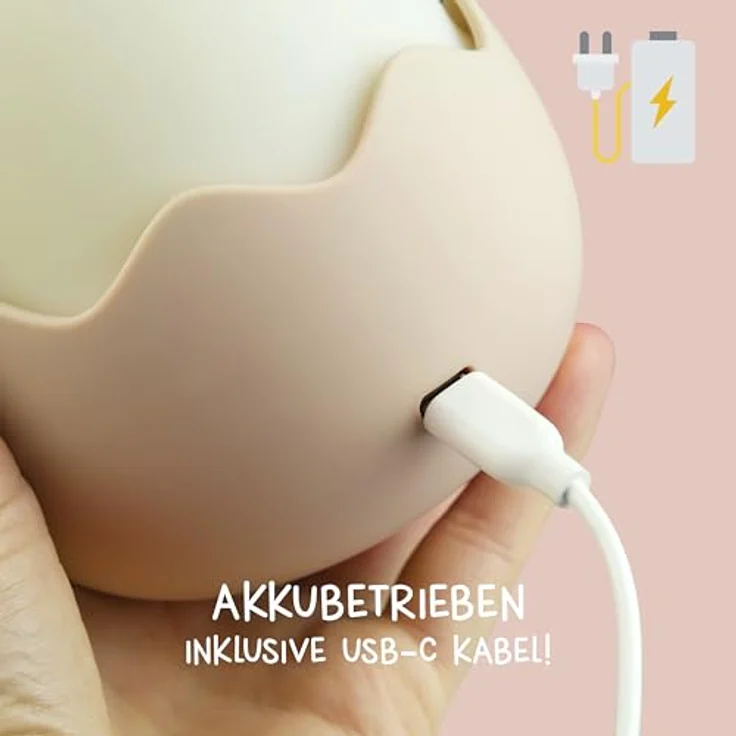 MegaLight LED Nachtlicht Kinder | Nachtlicht Baby ohne verschluckbare Kleinteile | Stilllicht dimmbar Touch | Nachtlampe USB Aufladung | Eggy Egg – Bild 4