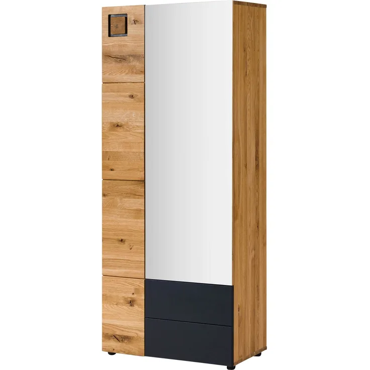Garderobenschrank mit Spiegel Wildeiche 82x44x196 natur lackiert / geölt KITZBÜHEL #136