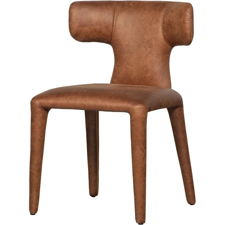 Esszimmerstuhl Permit Lederoptik, modern gepolstert, Cognac Braun, komfortabler Sitz für Dein Esszimmer – Bild 1