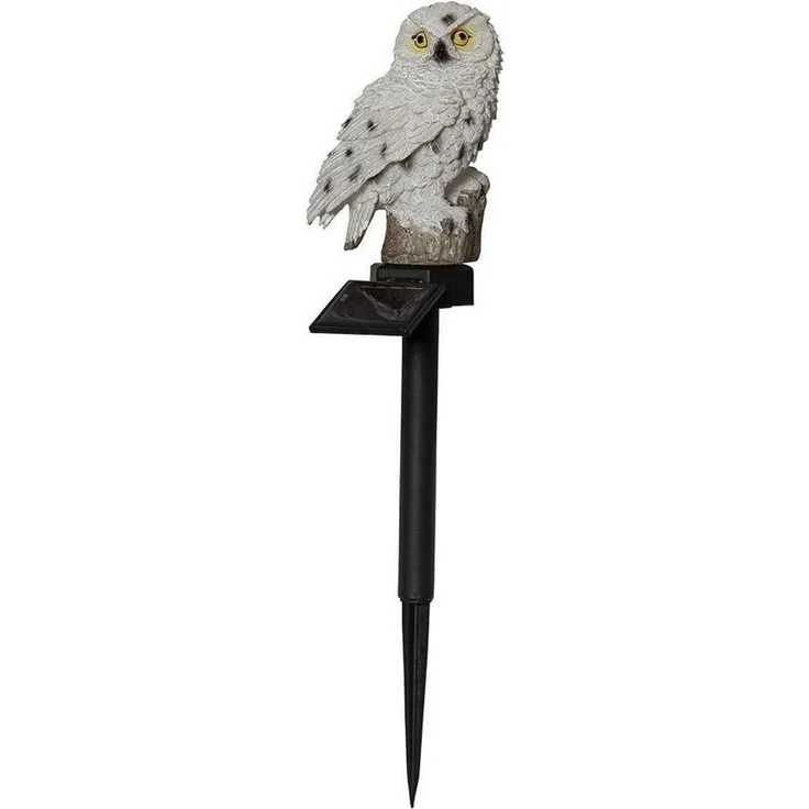LED-Solarstab "Owl", Eule, beige – Bild 1