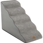Hundetreppe 5 Stufen rutschfeste Hundestufe aus Schaumstoff Grau