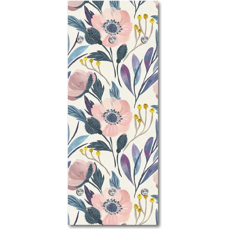 Queence Garderobe - "Poppies" Druck auf hochwertigem Arcylglas inkl. Edelstahlhaken und Aufhängung, Format: 50x120cm