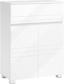 Vasagle Badkommode Badezimmerschrank, MDF Weiß, 60 x 30 x 80 cm