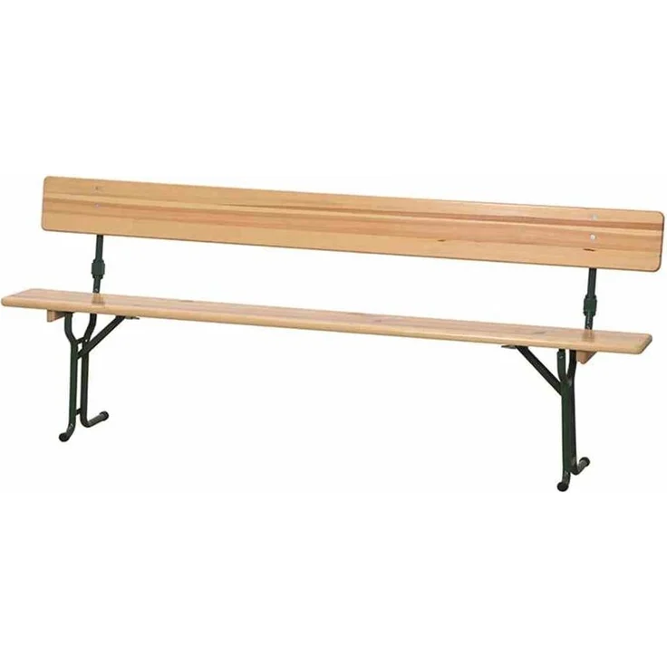 Fun Star Festzeltgarnitur mit Rückenlehne, 3-teilig, Holz natur / Stahl grün, 87 x 60 x 220 cm – Bild 2
