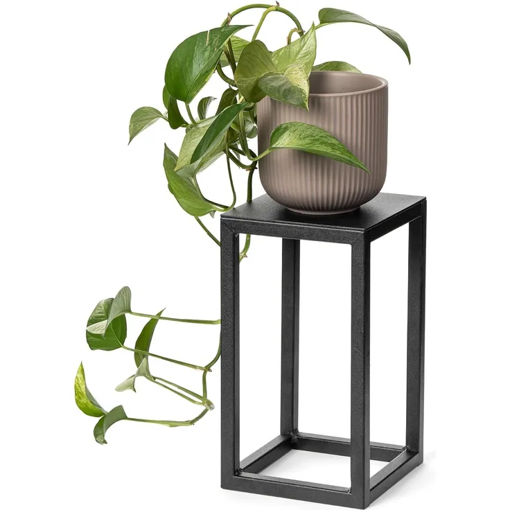 LAMO Manufaktur Blumenständer LAMO Manufaktur Blumenständer Metall Schwarz 28 cm (Dekorativer Metallständer, 1 St, 2-Teilig), Blumenständer modern, für Skulpturen und Deko, kleiner Blumenhocker