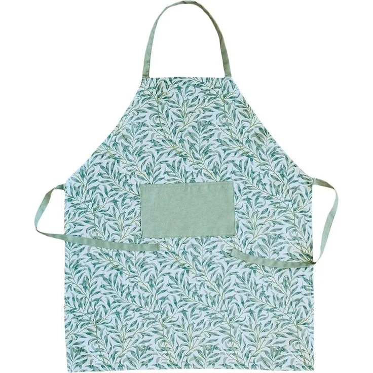 matches21 HOME & HOBBY Kochschürze Latzschürze Olivenblätter mediterran Druck grün 68x80cm, (1-tlg), Hochwertige Vintage Kochschürze für Damen