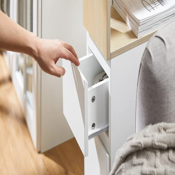 SoBuy FBT155-WN Nachttisch, Spanplatte, Melamin, Weiß, 50 x 61 x 20 cm – Bild 9