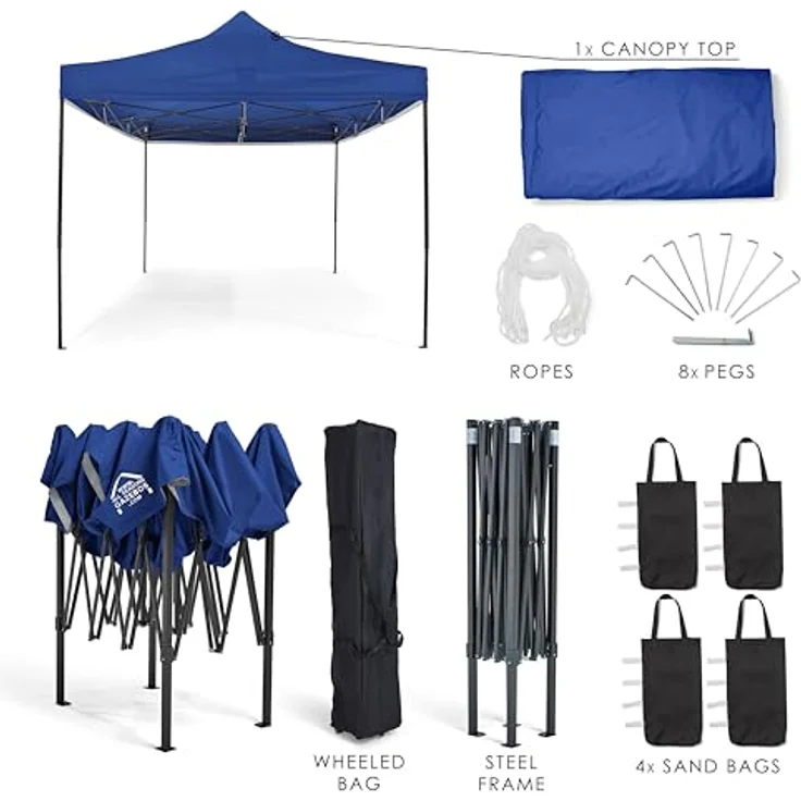 All Seasons Gazebos 3x4.5 m vollständig wasserdichtes Faltpavillon - Königsblau – Bild 5