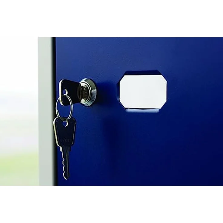Bisley Garderobenschrank Office mit Schloss aus Stahlblech, 1 Fach mit Hutboden & Kleiderstange - Kleiderspind abschließbar, Spind Tiefe: 45,7 cm - Farbe: oxfordblau, CLK181-639 – Bild 5