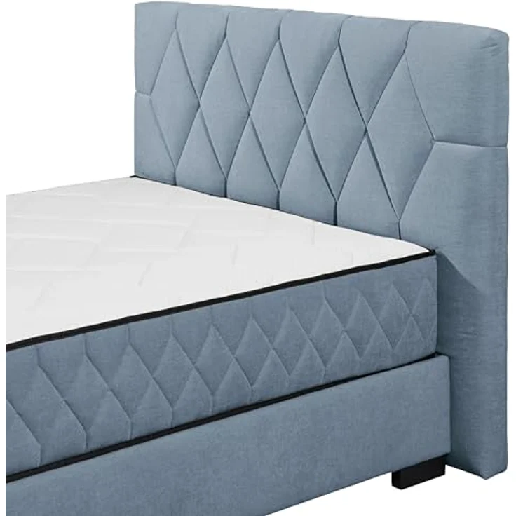 NAGOL B Boxbett 140x200, Denim - Bequemes Bett mit Bettkasten und Premium 9-Zonen-Federkern Wendematratze - 165 x 114 x 214 cm (B/H/T) – Bild 7