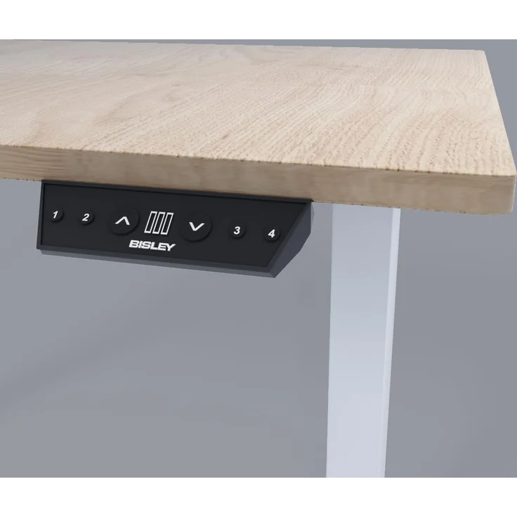 Bisley Home Tisch, Metall, Gestell 333 weiß Platte 018 Kendal Eiche, Medium – Bild 1