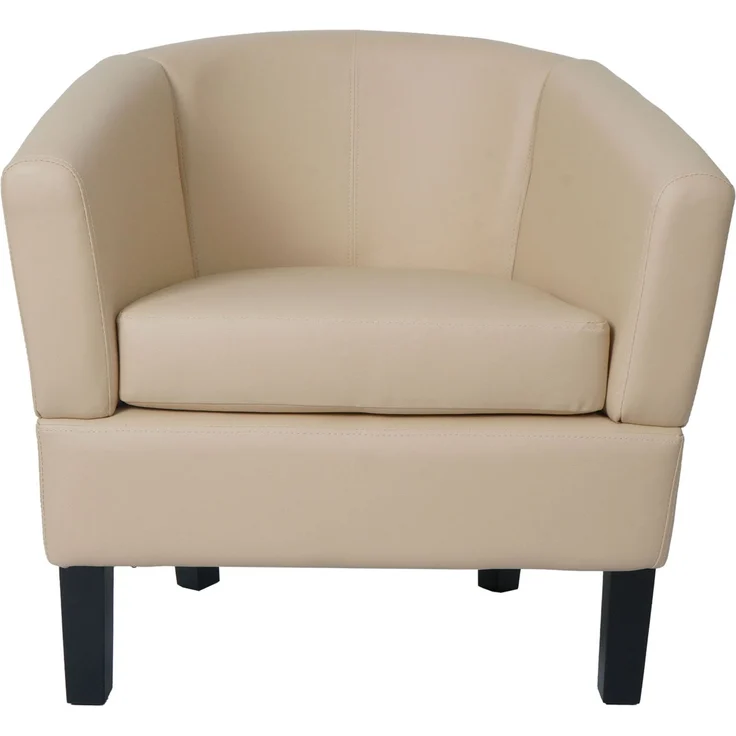 Lounge-Sessel HWC-O17, Sessel Clubsessel Cocktailsessel, FSC®-zertifiziert Kunstleder ~ creme – Bild 7