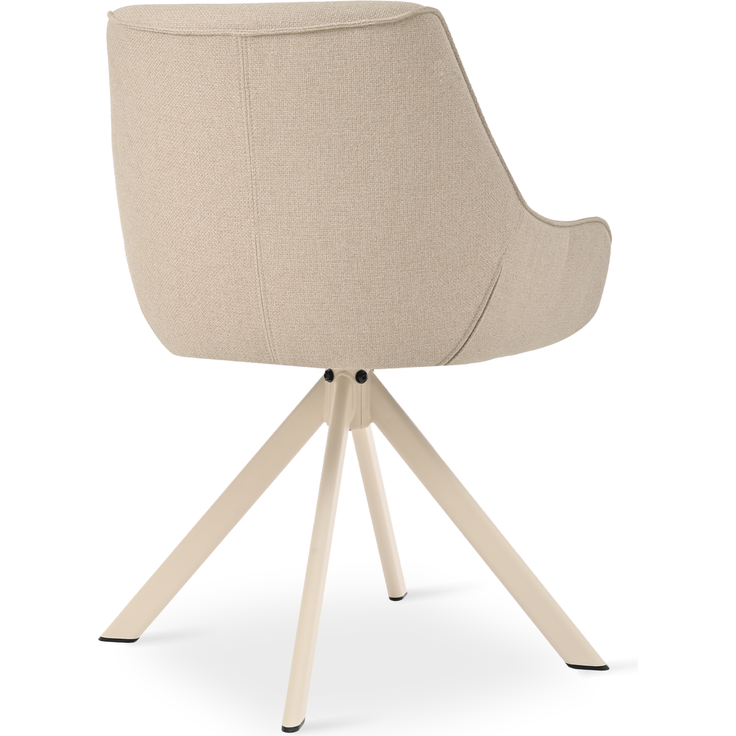 GOEURVANT 1178 Esszimmerstühle 4er-Set mit Armlehnen, 360° Drehbar, Webstoff - Beige – Bild 7