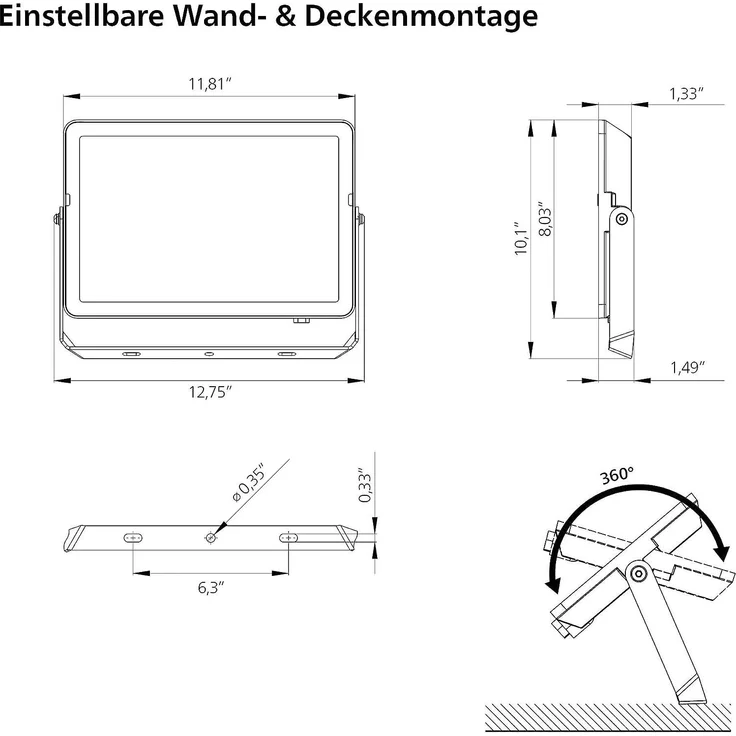 Philips Scheinwerfer 100 W LED Schwarz 4000 K 9500 lm 35000 h – Bild 3