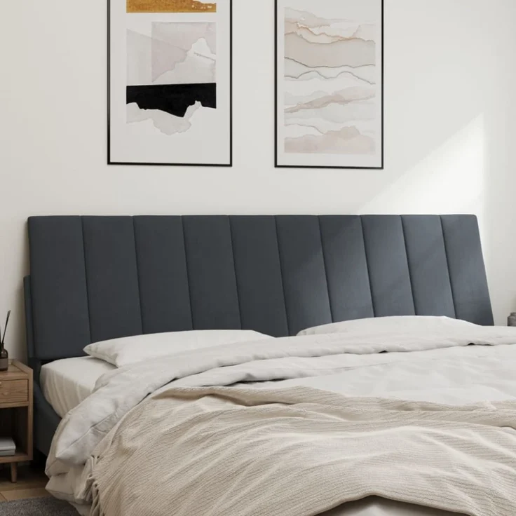 vidaXL Kopfteil-Kissen Dunkelgrau 180 cm Samt – Bild 6