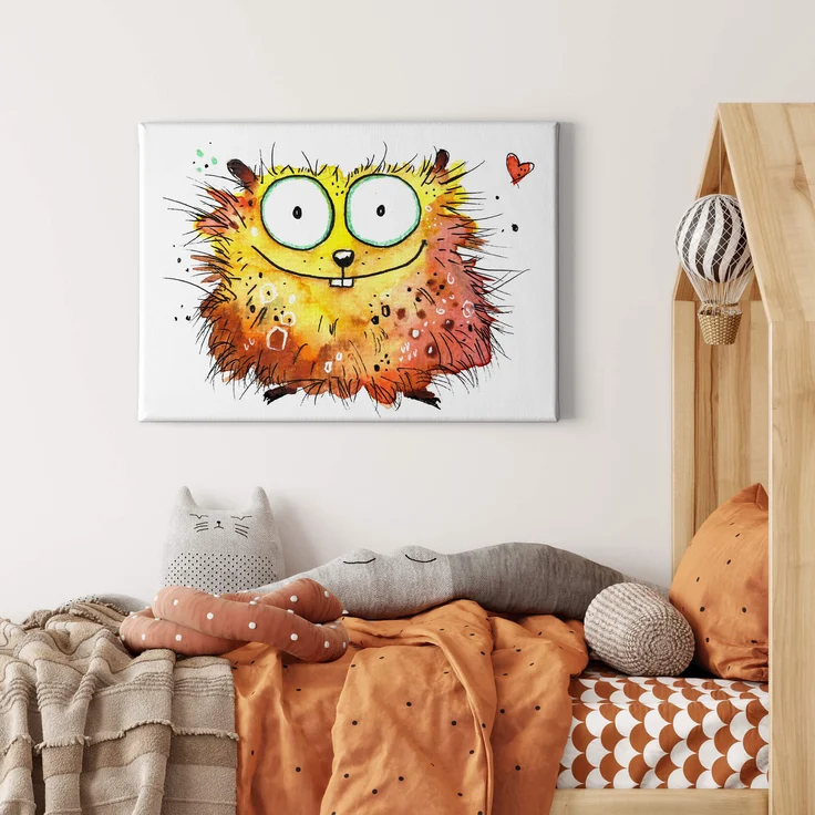 Leinwandbild Kinderzimmer Hamster Beige Orange Gelb 70x50 DD123098 Wandbild – Bild 2