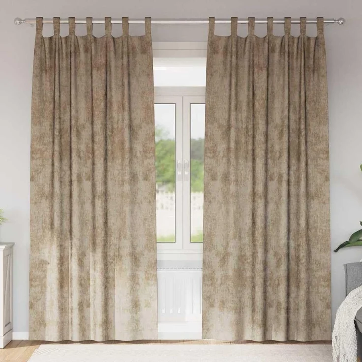 vidaXL Samtvorhänge 2 stk. Champagner 245 x 140 cm Samt 4107746 – Bild 2