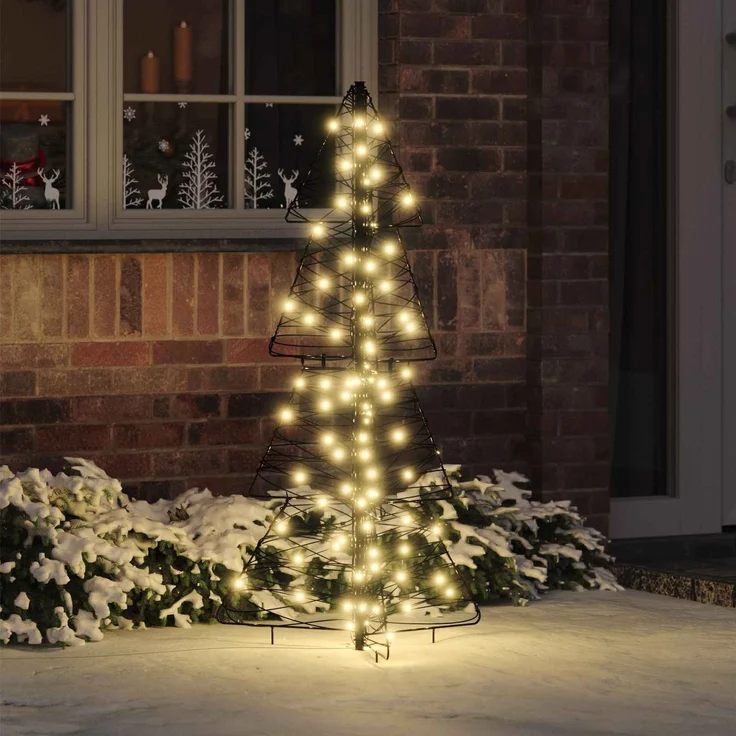 vidaXL Weihnachtsbaum Warmes Weiß 120 cm Rattan 100 LEDs 42019220 – Bild 1