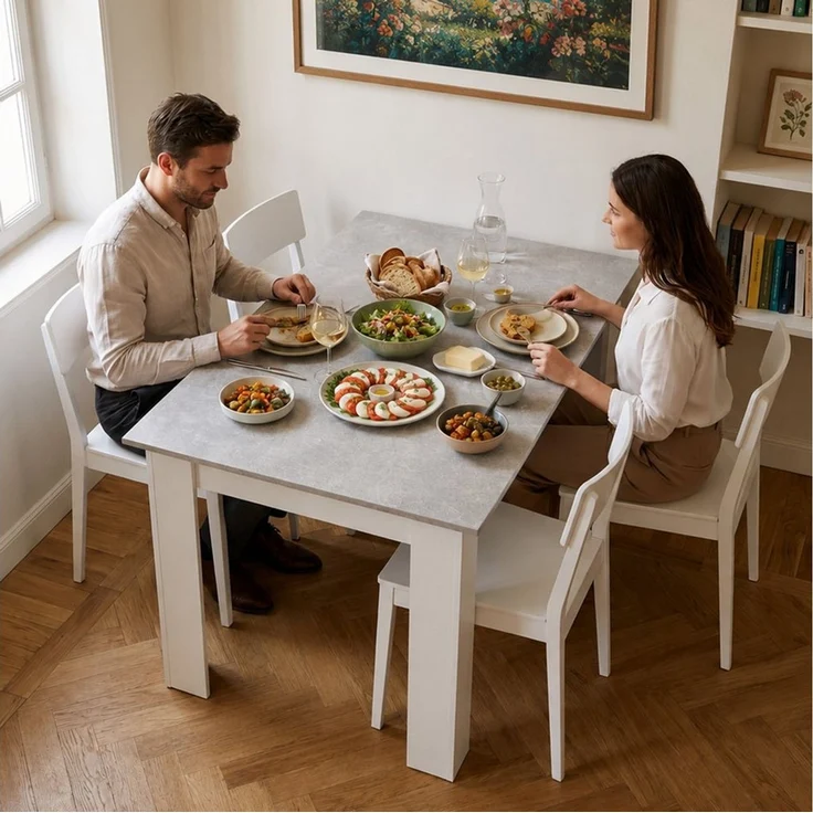 Mondeer Esstisch Ausziehbarer Esszimmertisch (120cm - 160cm), für 4-6 Personen, Stabiler Küchentisch, Vielseitig – Bild 3
