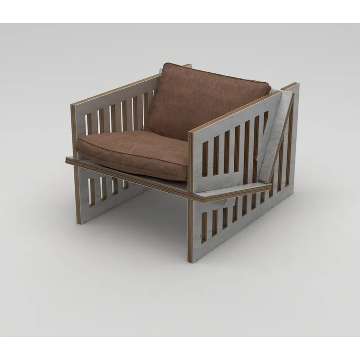 Skye Decor 'Roma' Ohrensessel, Naturholz, 74 x 57 x 92 cm