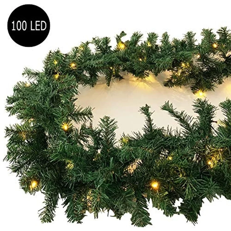 XXL Tannengirlande Weihnachtsbeleuchtung 810cm 100 LED Batteriebetr – Bild 3