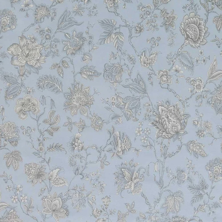 Estella Mako Jersey Bettwäsche 135x200 Valeria graphit Blumen rauchblau 6343-840 – Bild 3