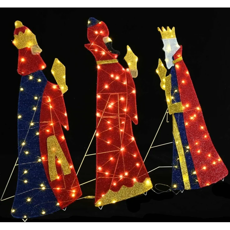 vidaXL 3 weise Männer Weihnachtsbeleuchtung 3 stk. LEDs Warmes Weiß 4019490 – Bild 3