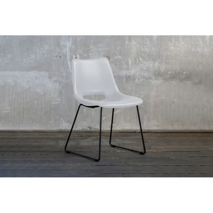 KAWOLA Stuhl ASCO weiß Gestell Metall schwarz 80 x 55 x 49 cm