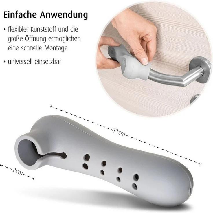 reer HandleGuard Türgriffschutz, Türklinkenpuffer, Türstopper gegen Stoßverletzungen an Türgriffen, Vorteilspack 4 Stück – Bild 2