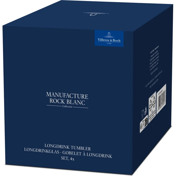 Villeroy & Boch Manufacture Rock Blanc Longdrinkbecher 300 ml 4er Set – Bild 4