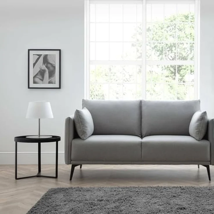 Julian Bowen Rohe 2-Sitzer-Sofa, Platingrau – Bild 6