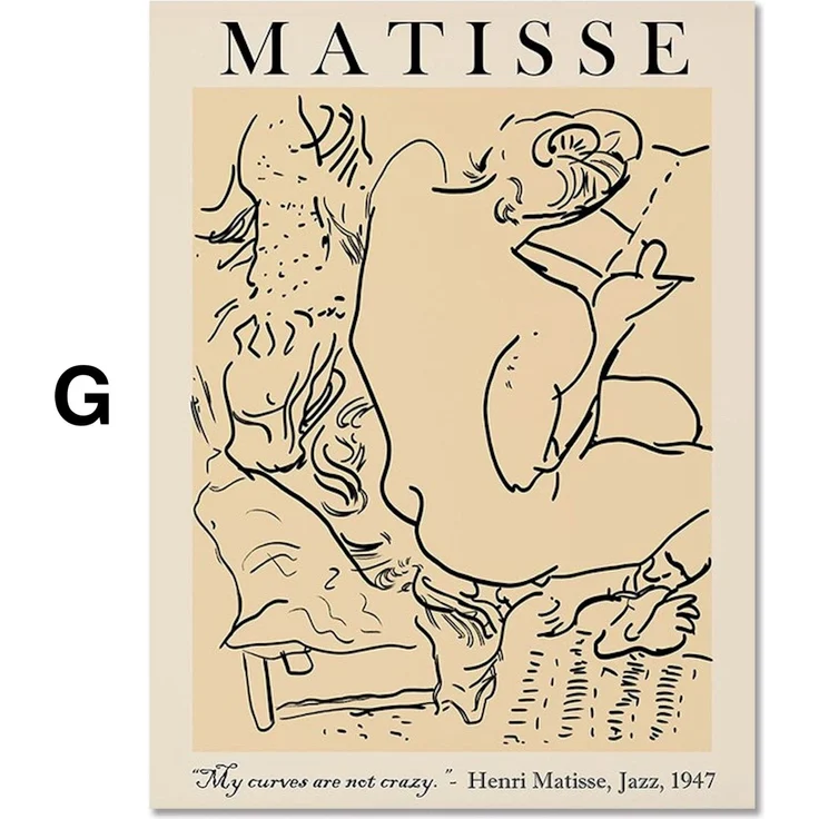 Poster Picasso Matisse Museum Abstrakt Retro Porträt | Bilder Wohnzimmer | Wandbilder Schlafzimmer | Deko Print ohne Rahmen | Bilder - G / 60 x 90 cm