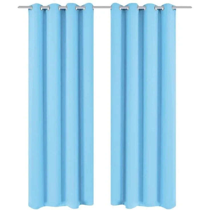 vidaXL Verdunkelungsvorhänge 2 Stk. mit Metallösen 135 x 175 cm Türkis 132207