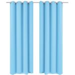 vidaXL Verdunkelungsvorhänge 2 Stk. mit Metallösen 135 x 175 cm Türkis 132207