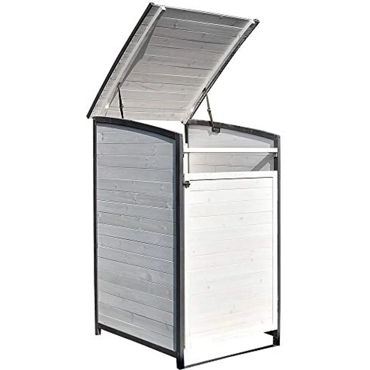 Mülltonnenverkleidung grau Einzelbox 2x 120L oder 240L Gartenbox Zinkdach – Bild 4