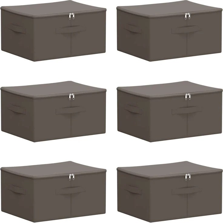 vidaXL Aufbewahrungsbox 6 stk. Vliesstoff 43 x 34 x 23 cm 33,6 L Grau 42024624 – Bild 1
